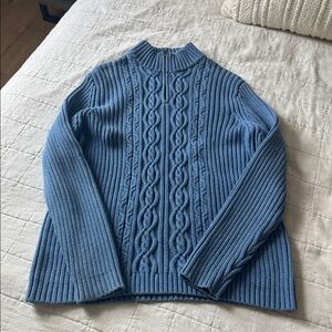 Blue Cable Knit Sweater